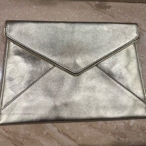 New! Rebecca Minkoff Gold Leo Envelope Clutch